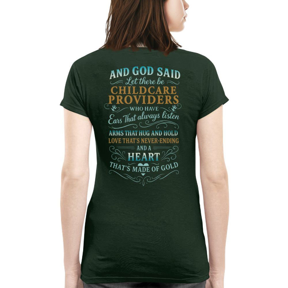 And God Said Childcare Providers Heart Made of Gold T-Shirt, Hoodie & More - grunx260804-0162