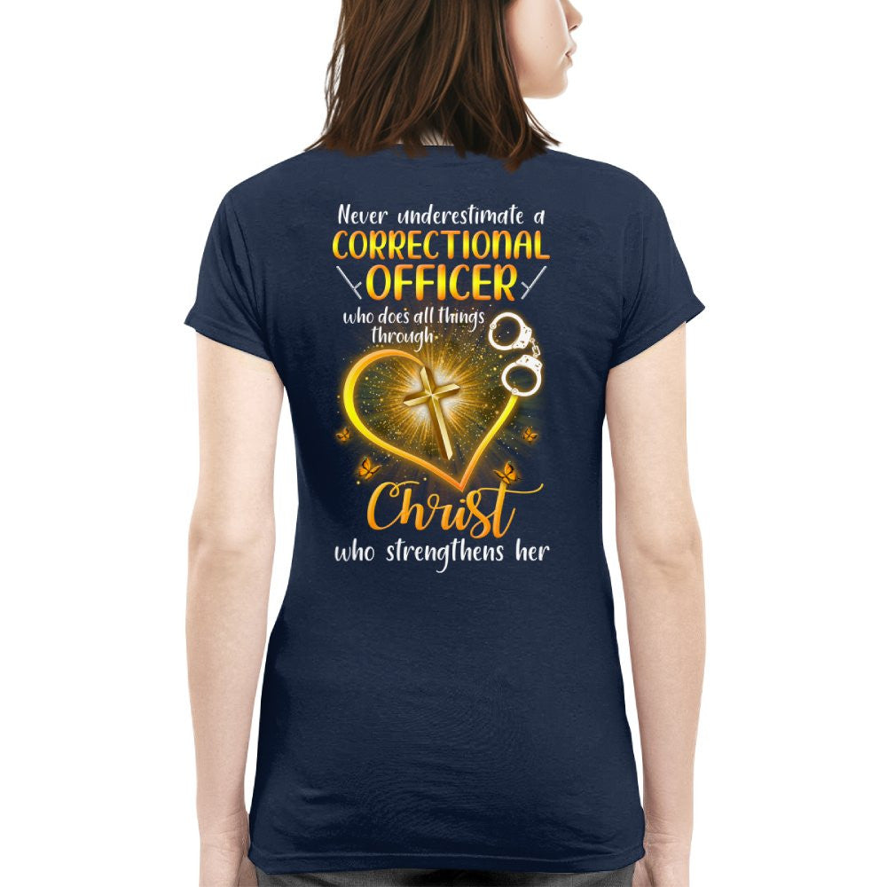 Faith & Strength - Correctional Officer Christ Quote T-Shirt, Hoodie & More - grunx260804-0094