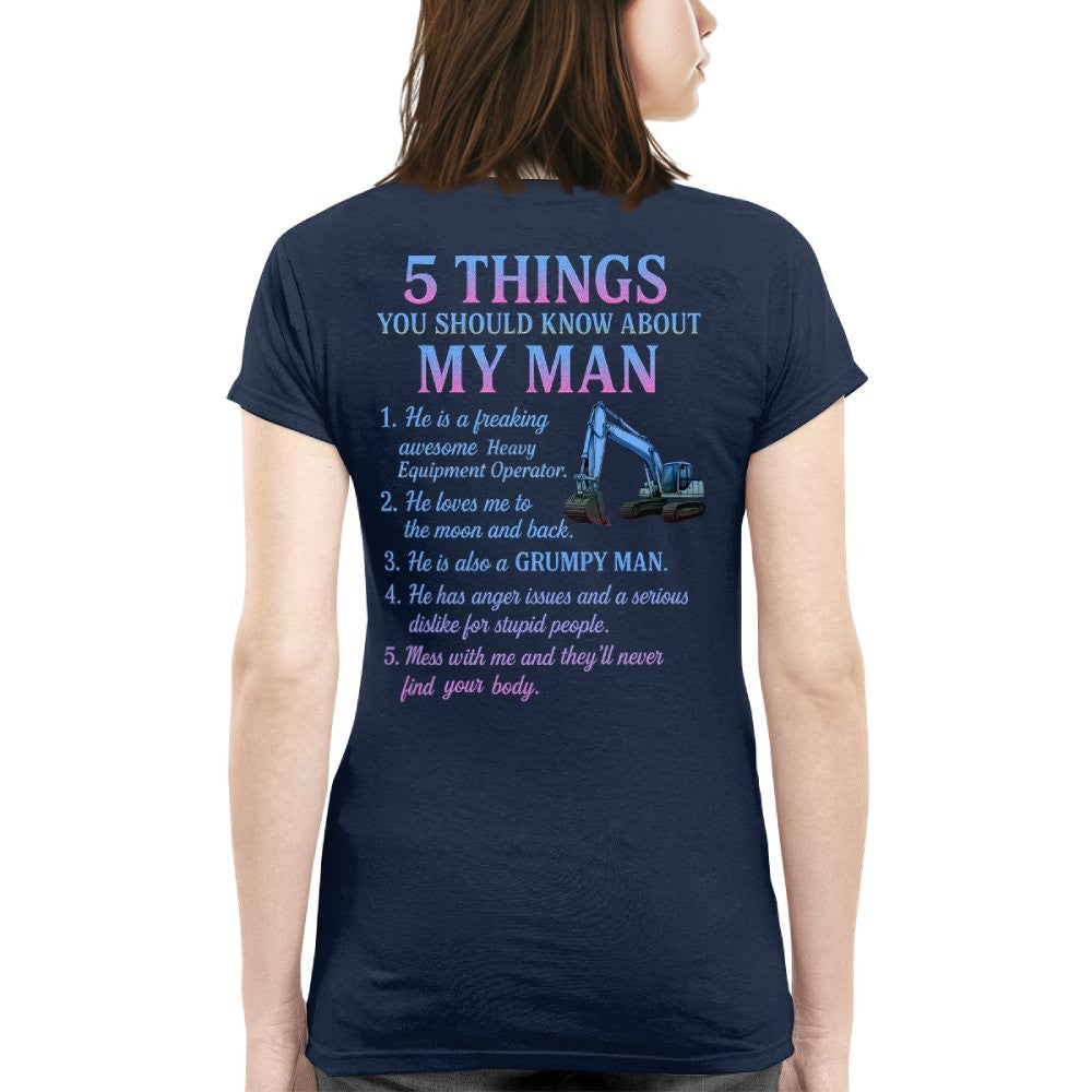 5 Things You Should Know About My Man Hoodie - Funny Heavy Equipment Operator Gift - grunx260804-0029