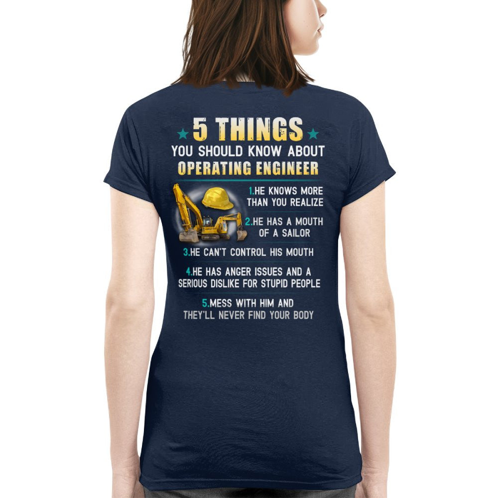 5 Things You Should Know - Operating Engineer Humor T-Shirt Hoodie & More - grunx260804-0053