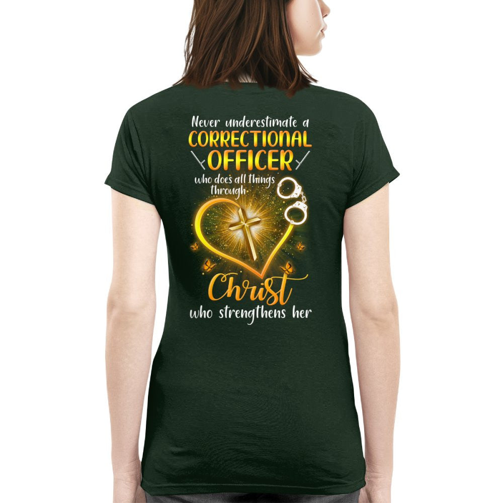 Faith & Strength - Correctional Officer Christ Quote T-Shirt, Hoodie & More - grunx260804-0094