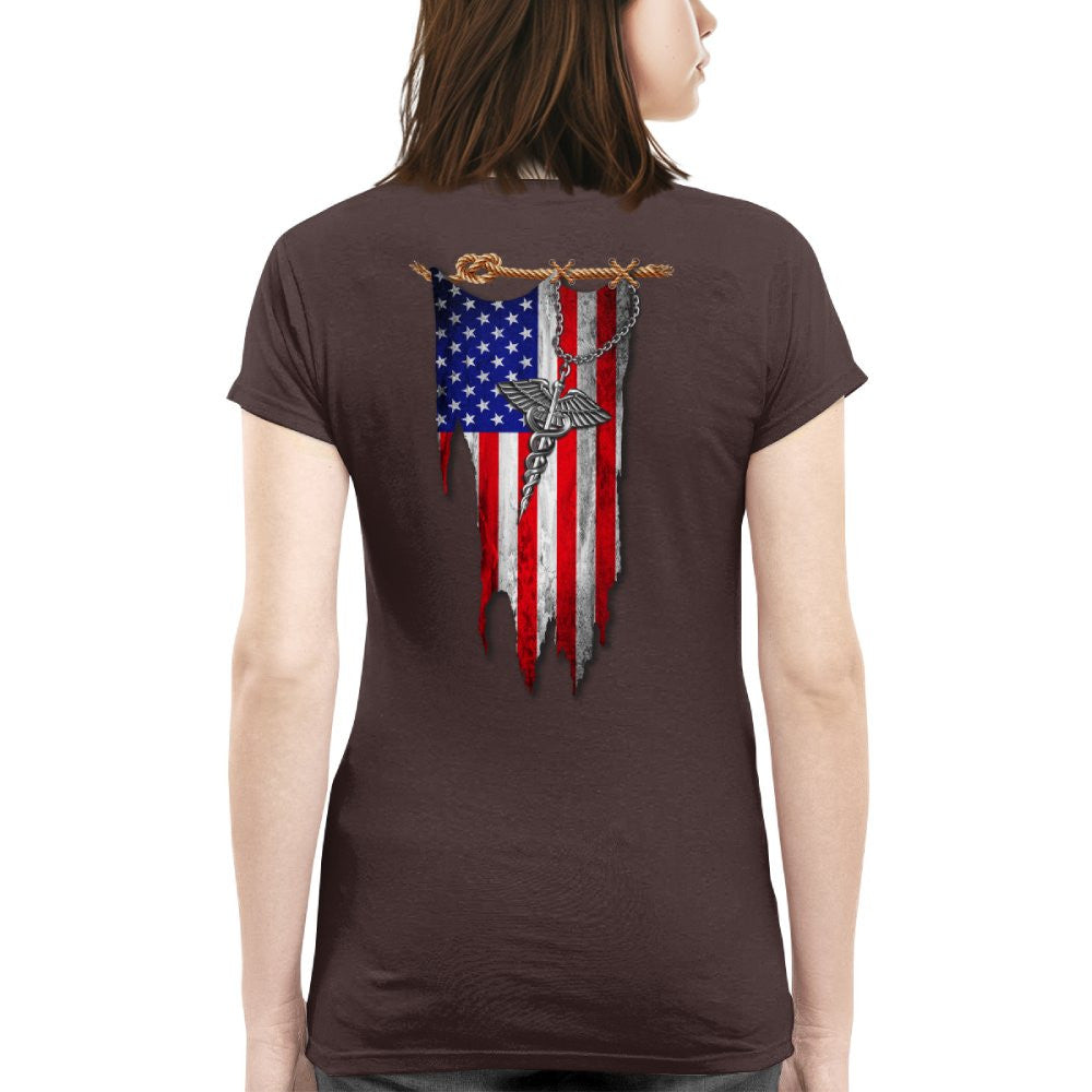 American Flag Caduceus Nurse Apparel - Patriotic T-Shirt Hoodie & More - grunx260804-0142
