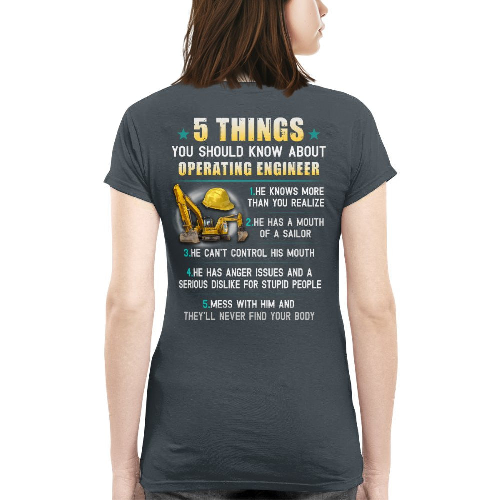 5 Things You Should Know - Operating Engineer Humor T-Shirt Hoodie & More - grunx260804-0053