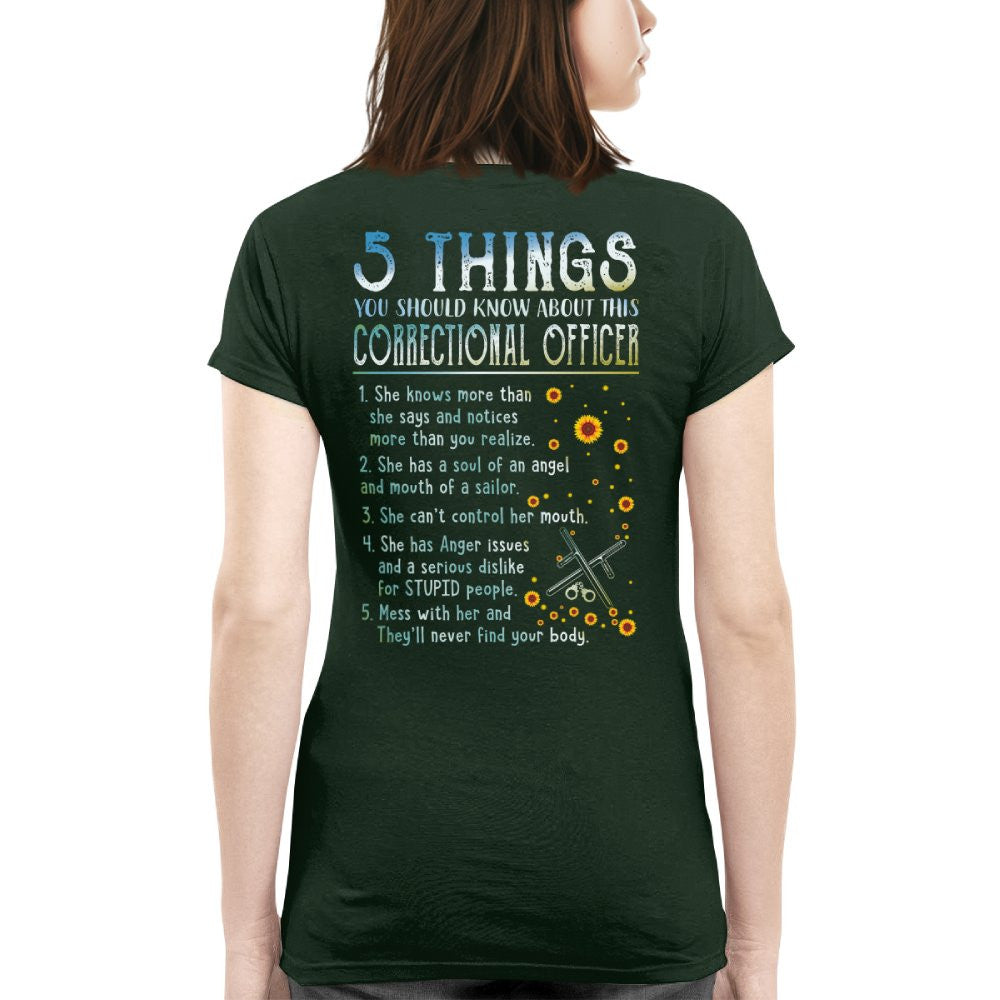 5 Things You Should Know About This Correctional Officer - Funny Design T-Shirt, Hoodie & More - grunx260804-0056