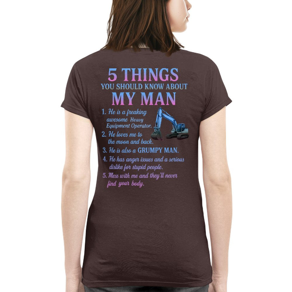 5 Things You Should Know About My Man Hoodie - Funny Heavy Equipment Operator Gift - grunx260804-0029