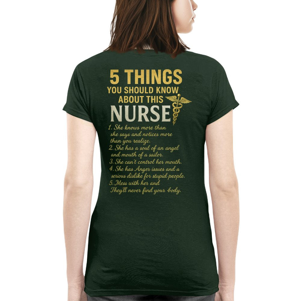 5 Things You Should Know About This Nurse - Funny Quote T-Shirt, Hoodie & More - grunx260804-0040