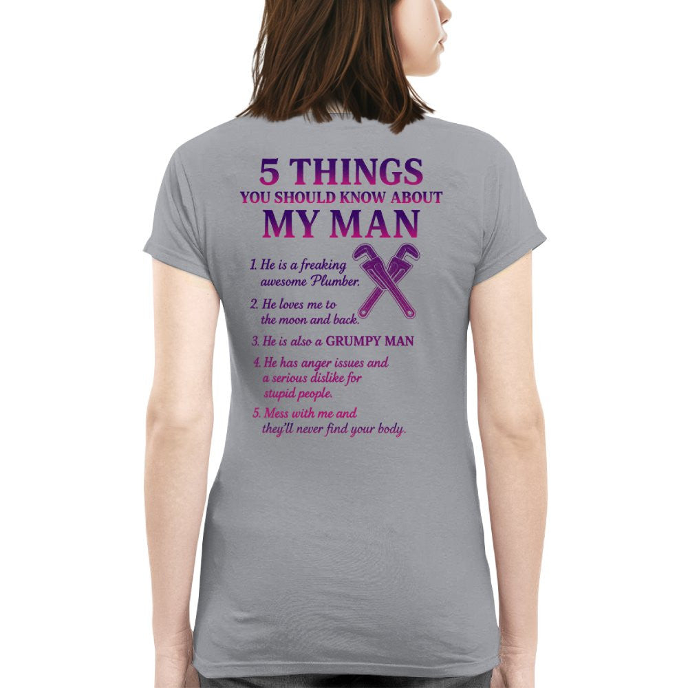 5 Things About My Plumber Man Apparel - Funny Relationship T-Shirt, Hoodie & More - grunx260804-0013