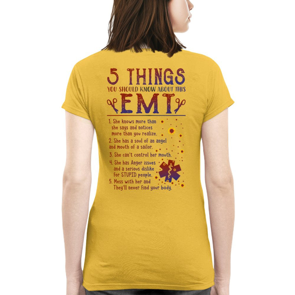 5 Things EMT Warning Apparel - Funny List T-Shirt, Hoodie & More - grunx260804-0019