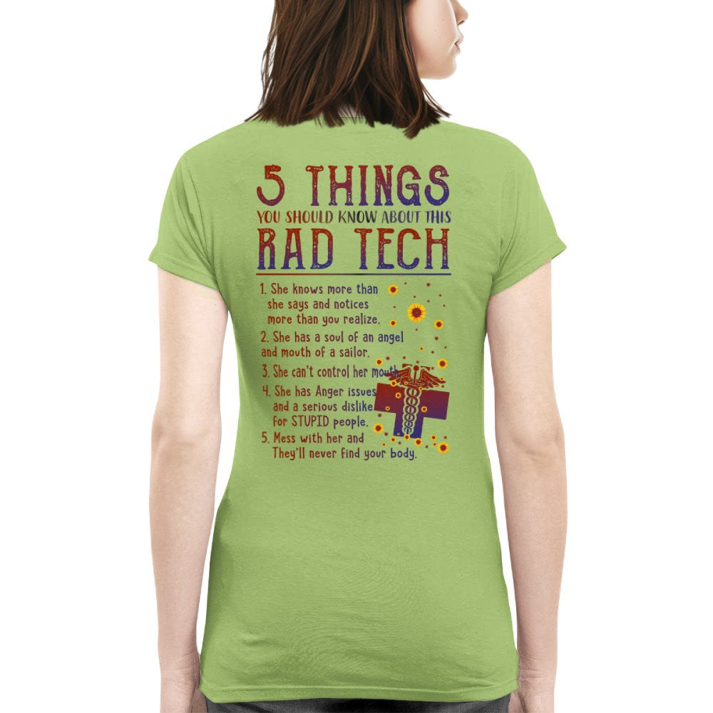 Rad Tech Warning - 5 Things You Should Know Funny T-Shirt, Hoodie & More - grunx260804-0059