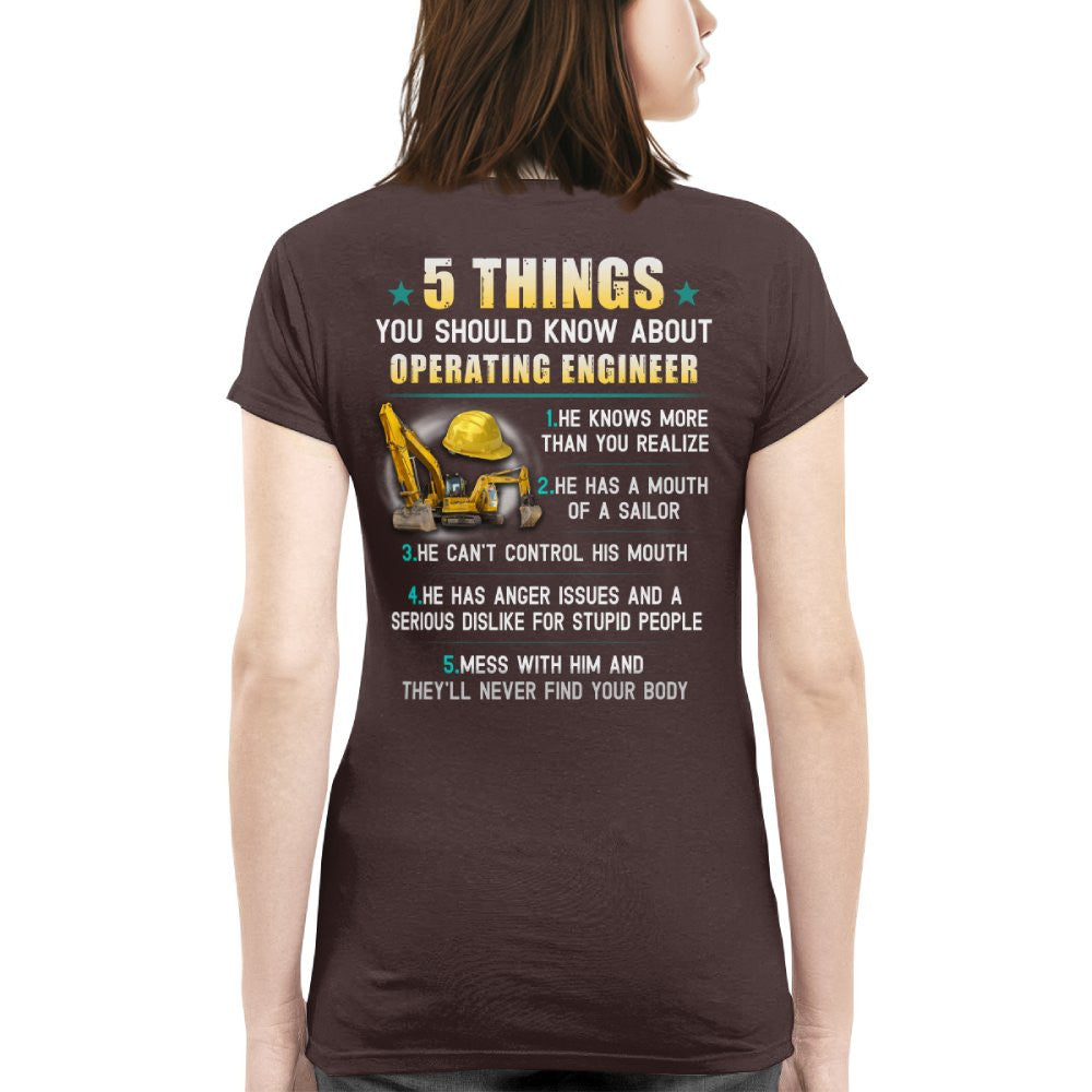 5 Things You Should Know - Operating Engineer Humor T-Shirt Hoodie & More - grunx260804-0053