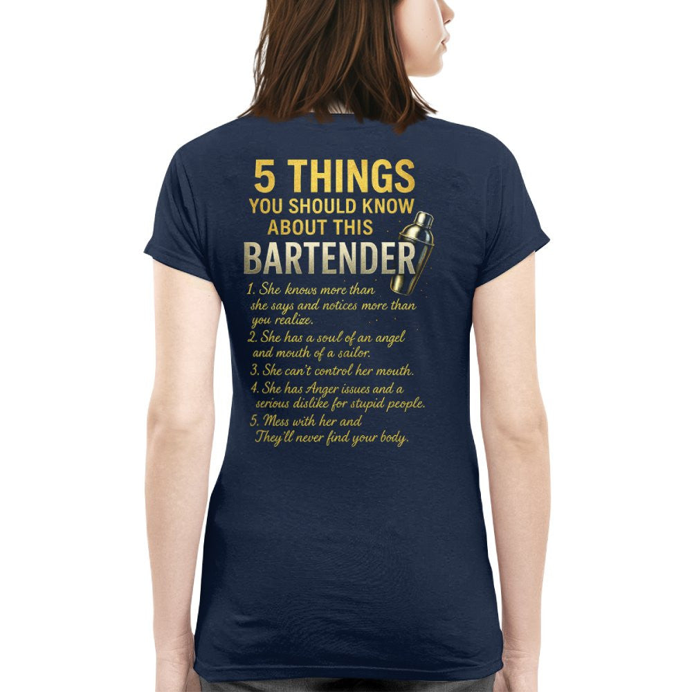 5 Things You Should Know About This Bartender - Funny Quote T-Shirt, Hoodie & More - grunx260804-0038