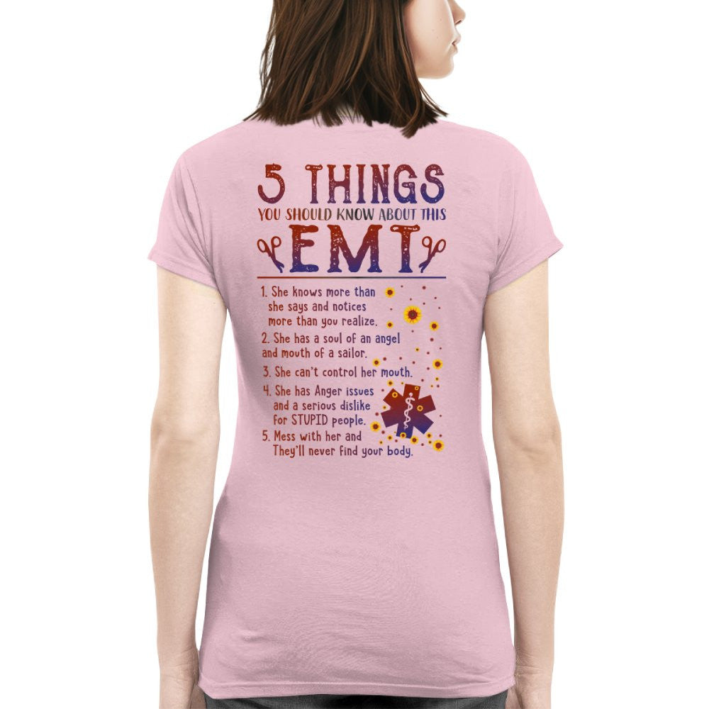 5 Things EMT Warning Apparel - Funny List T-Shirt, Hoodie & More - grunx260804-0019