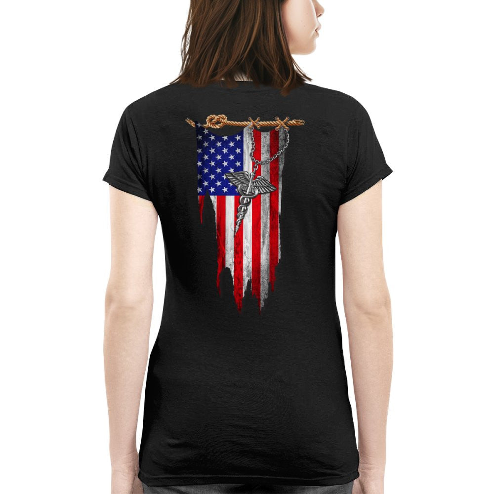 American Flag Caduceus Nurse Apparel - Patriotic T-Shirt Hoodie & More - grunx260804-0142