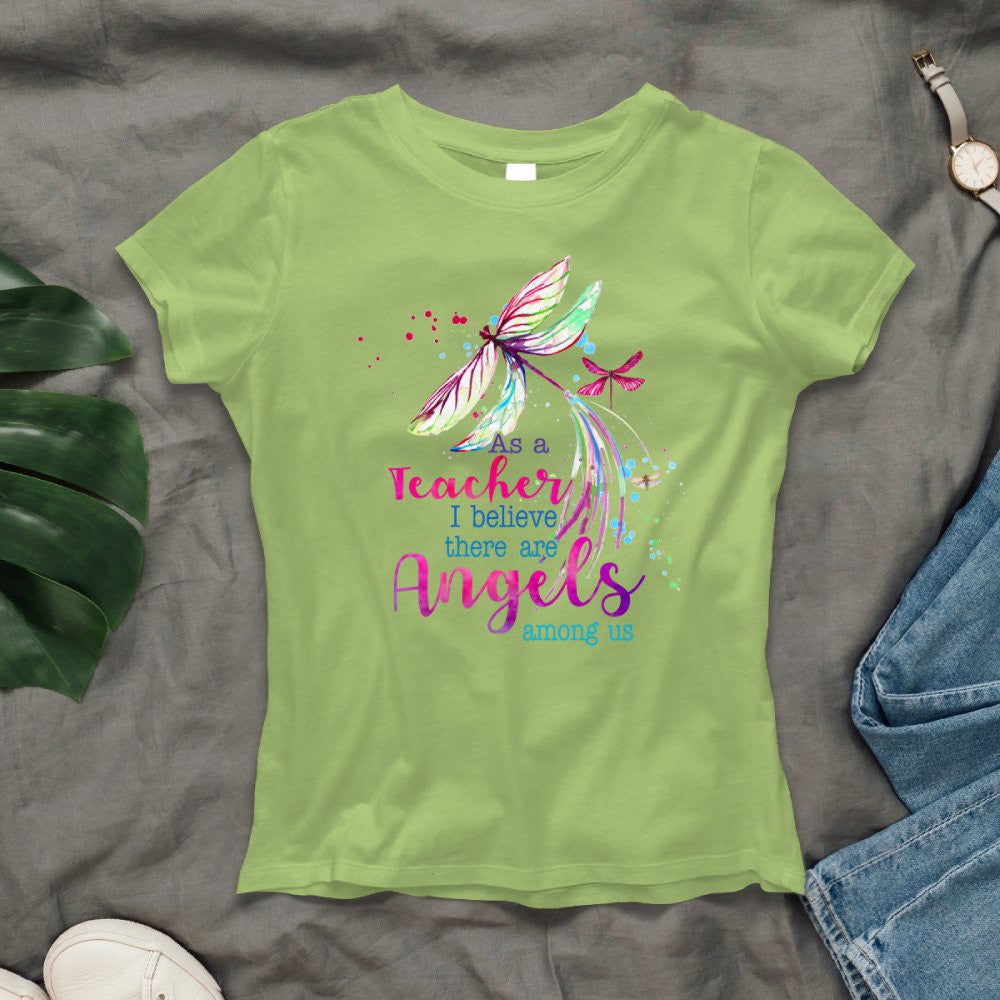 Angels Among Us - Watercolor Dragonfly Teacher T-Shirt, Hoodie & More - grunx260804-0156