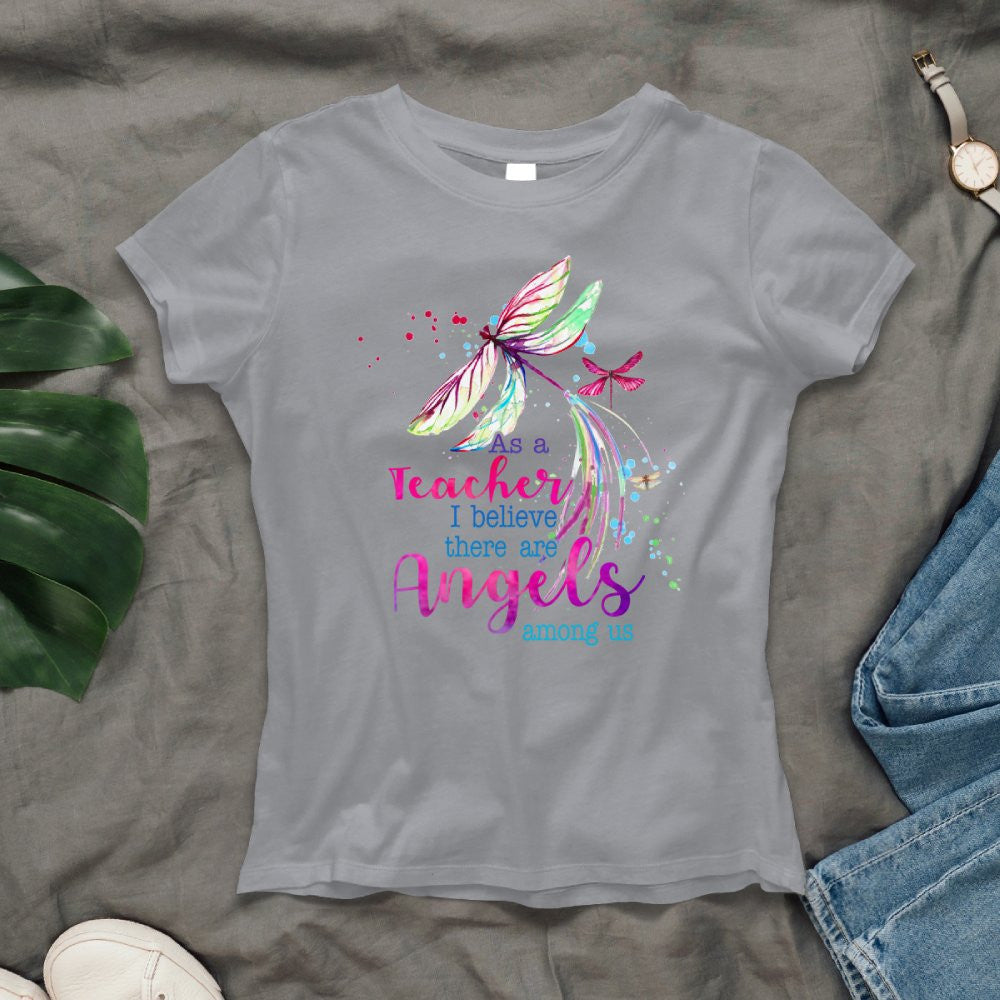 Angels Among Us - Watercolor Dragonfly Teacher T-Shirt, Hoodie & More - grunx260804-0156