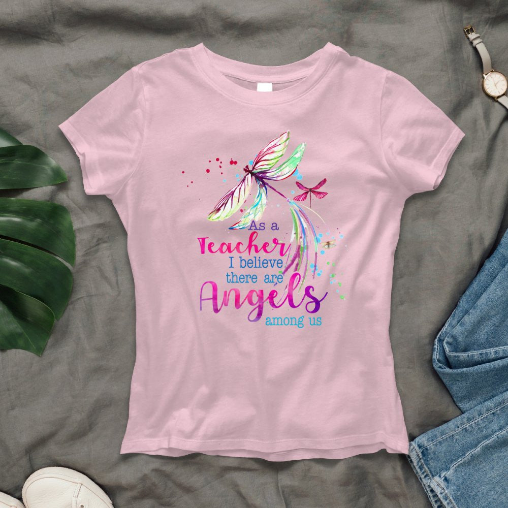 Angels Among Us - Watercolor Dragonfly Teacher T-Shirt, Hoodie & More - grunx260804-0156