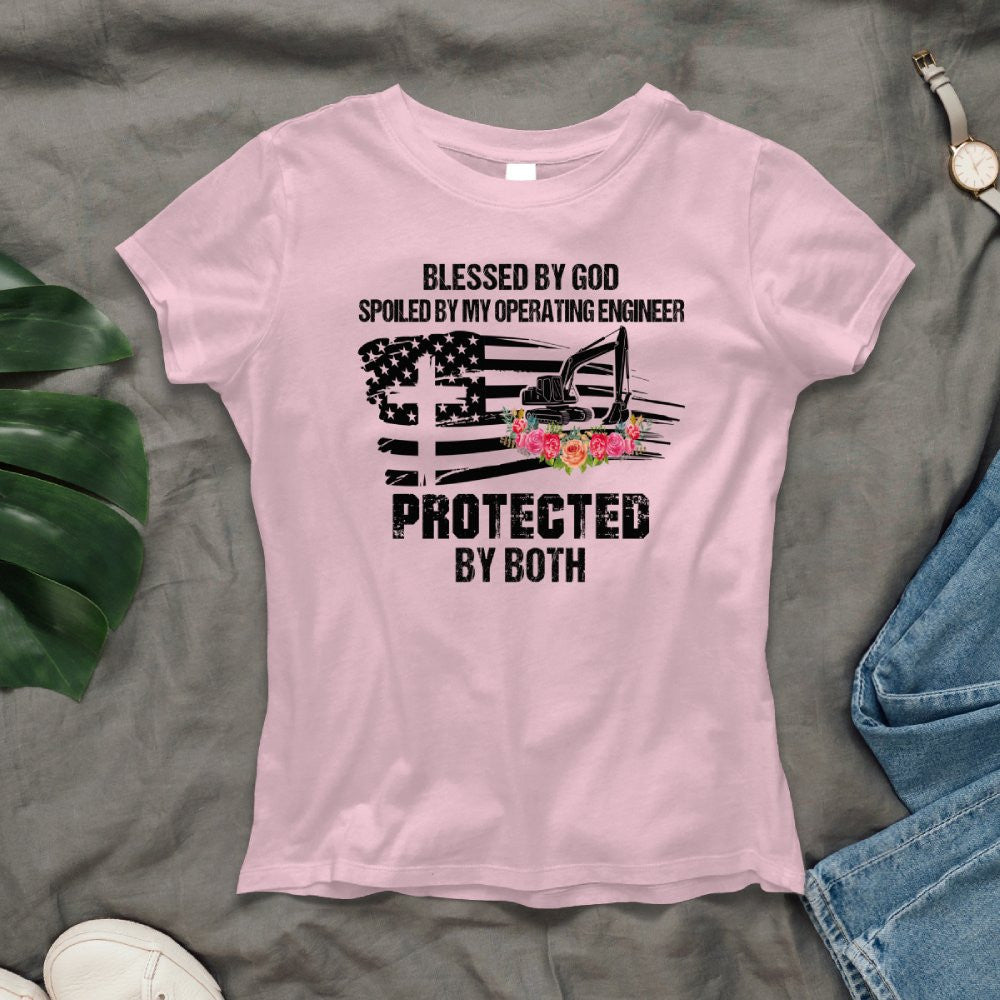 Blessed By God Protected By My Operating Engineer T-Shirt Hoodie & More - grunx260804-0181