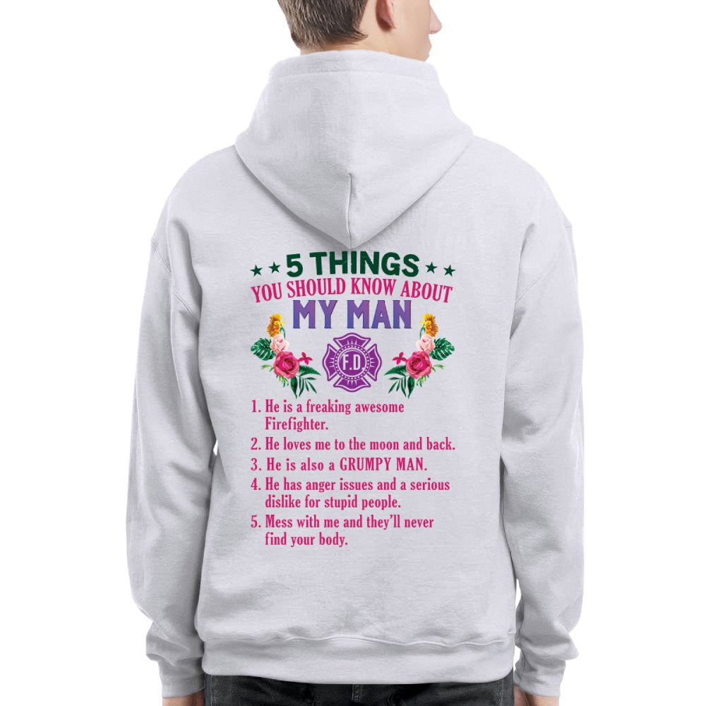 5 Things You Should Know - Firefighter Husband Humor T-Shirt, Hoodie & More - grunx260804-0042