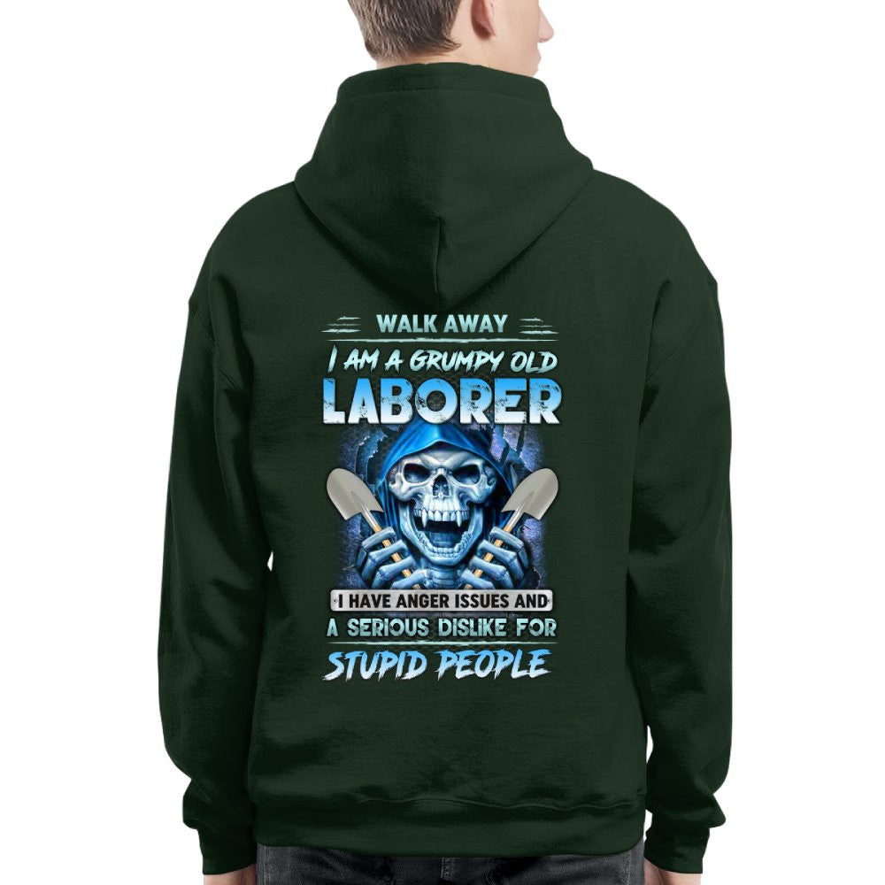Grumpy Old Laborer Anger Apparel - Funny Laborer Skull T-Shirt, Hoodie & More - grunx260804-0185