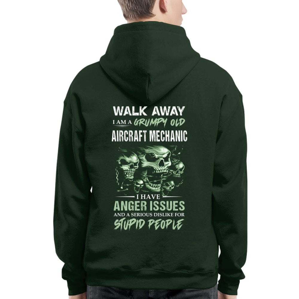 Grumpy Anger Issues - Aircraft Mechanic Skull Warning T-Shirt, Hoodie & More - grunx260804-0178