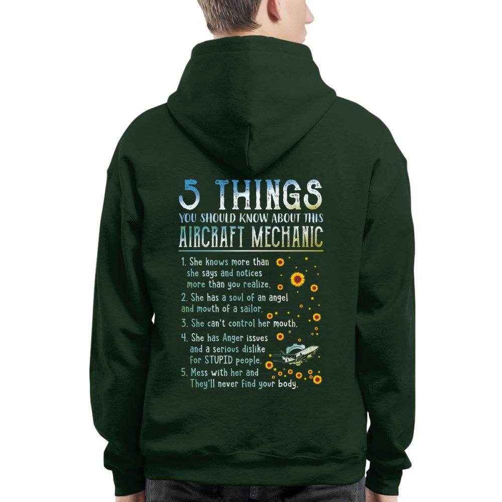 5 Things About Her - Aircraft Mechanic Female Quote T-Shirt, Hoodie & More - grunx260804-0054
