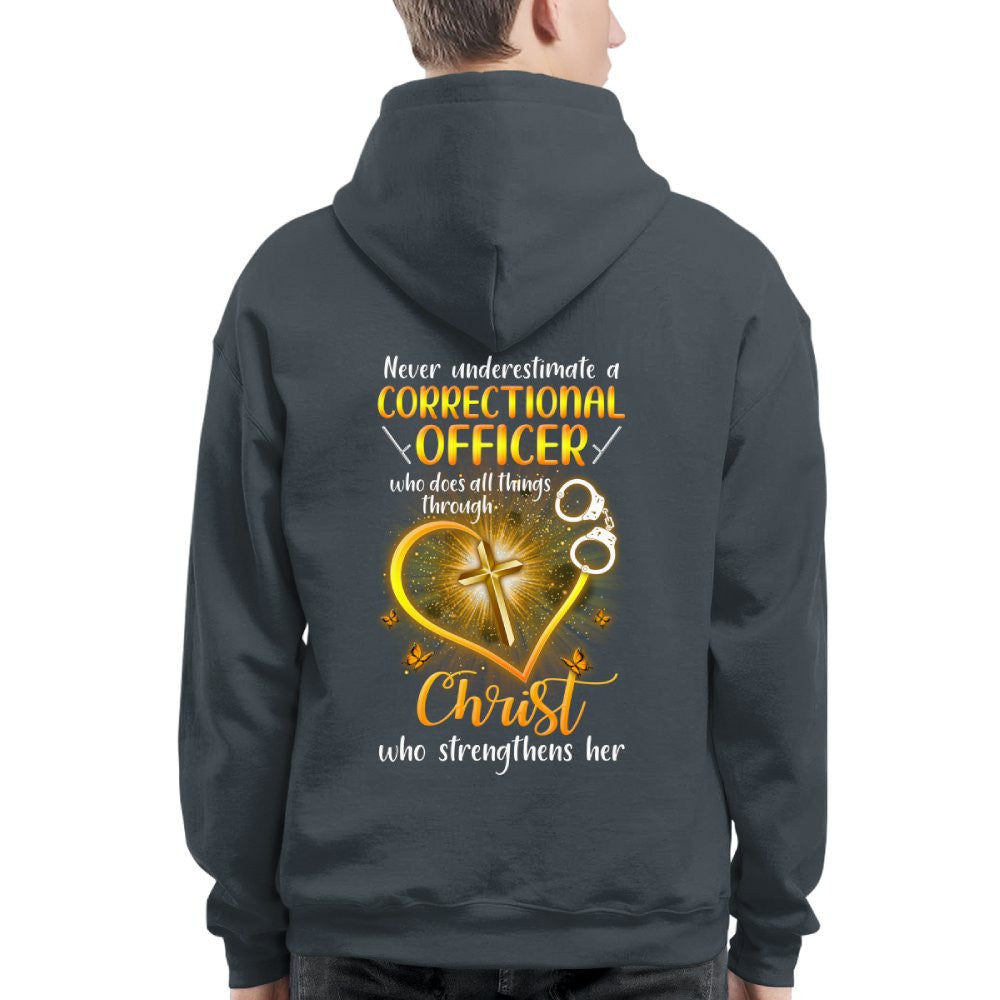 Faith & Strength - Correctional Officer Christ Quote T-Shirt, Hoodie & More - grunx260804-0094
