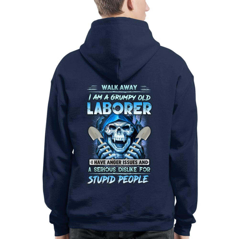 Grumpy Old Laborer Anger Apparel - Funny Laborer Skull T-Shirt, Hoodie & More - grunx260804-0185