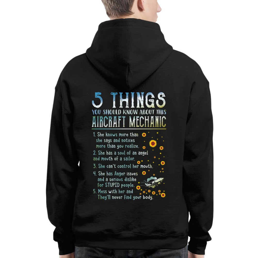 5 Things About Her - Aircraft Mechanic Female Quote T-Shirt, Hoodie & More - grunx260804-0054