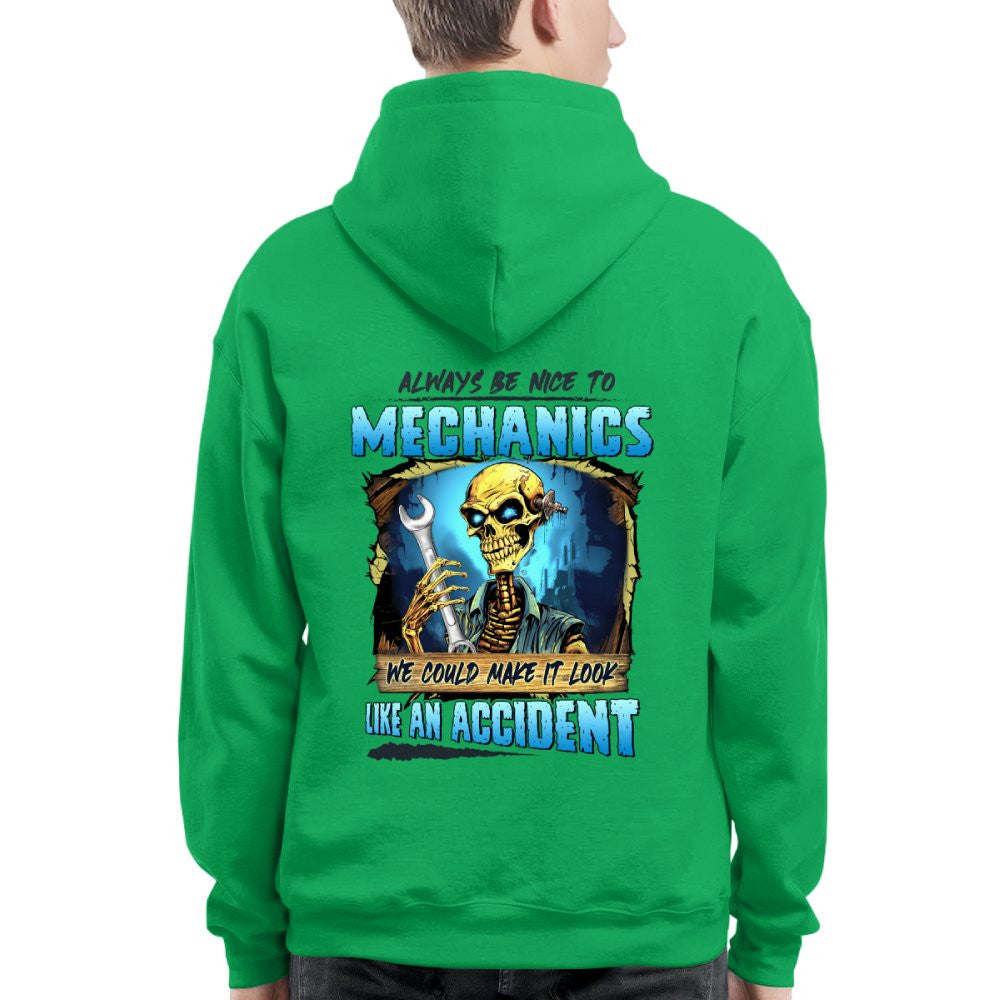 Always Be Nice To Mechanics Apparel - Skull Humor T-Shirt, Hoodie & More - grunx260804-0110