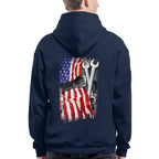American Flag Fist Wrench - Patriotic Mechanic Apparel T-Shirt, Hoodie & More - grunx260804-0146