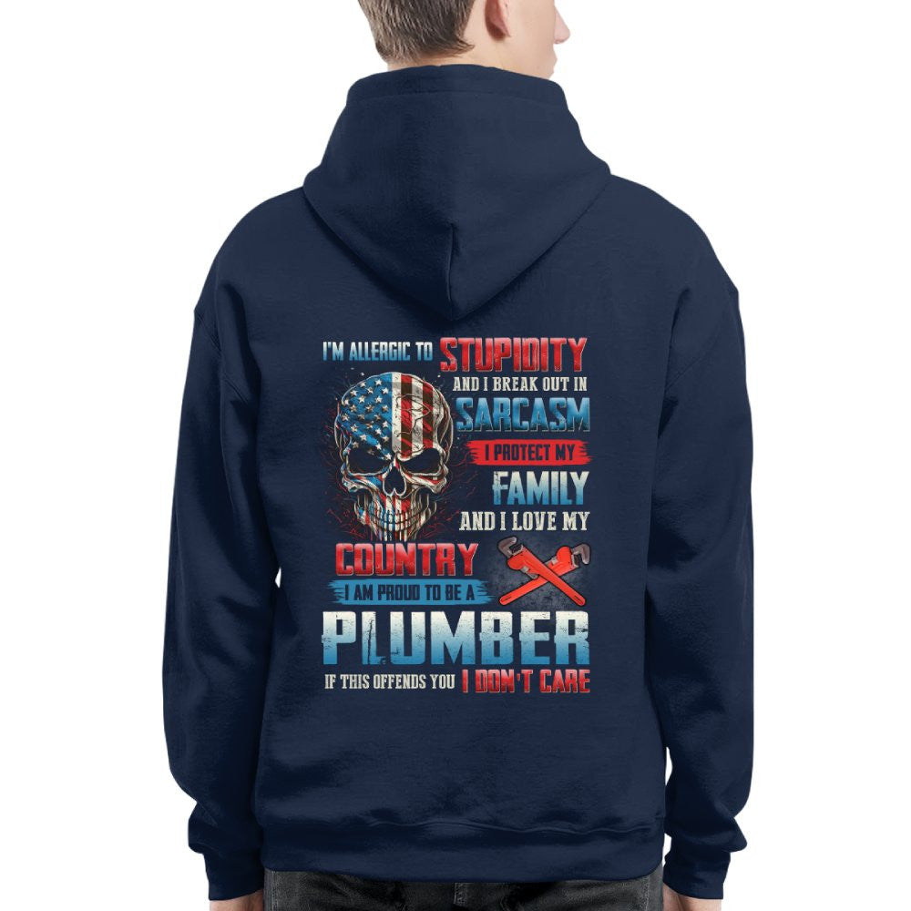 Allergic To Stupidity Plumber T-Shirts Hoodies Sweatshirts Long Sleeves - grunx260804-0091