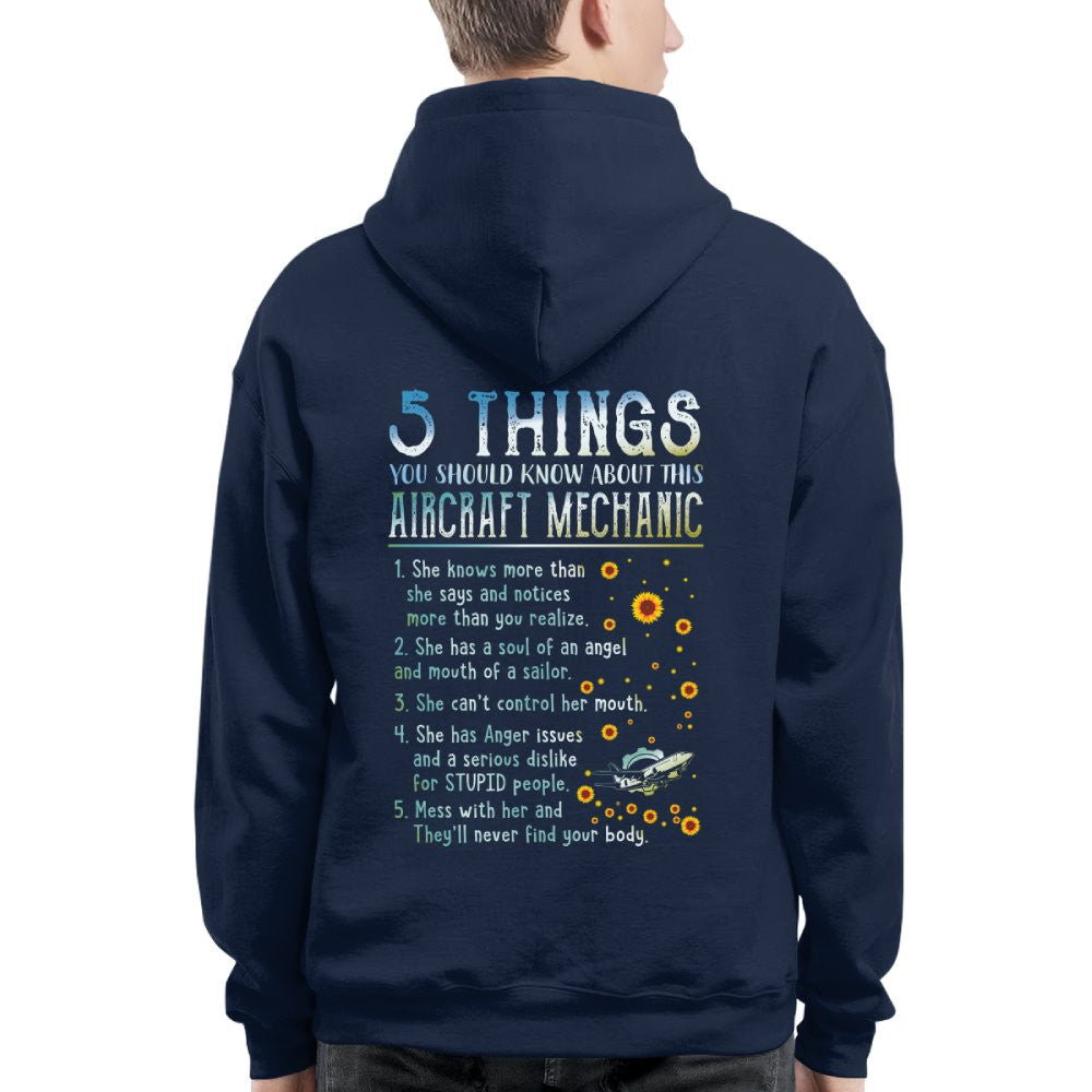 5 Things About Her - Aircraft Mechanic Female Quote T-Shirt, Hoodie & More - grunx260804-0054