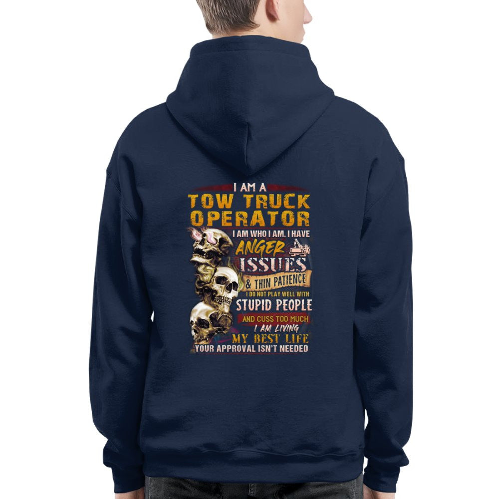 Anger Issues Tow Truck Operator Apparel - Skull Attitude T-Shirt, Hoodie & More - grunx260804-0172
