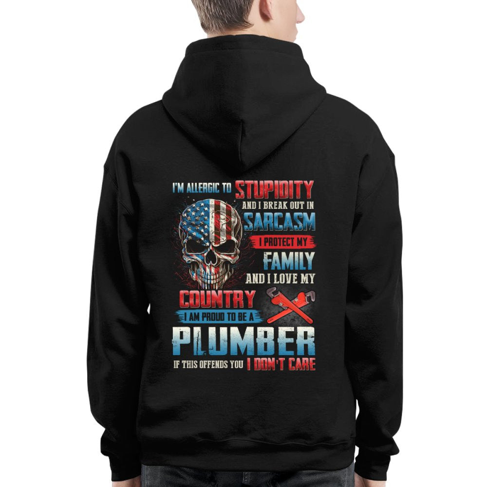 Allergic To Stupidity Plumber T-Shirts Hoodies Sweatshirts Long Sleeves - grunx260804-0091