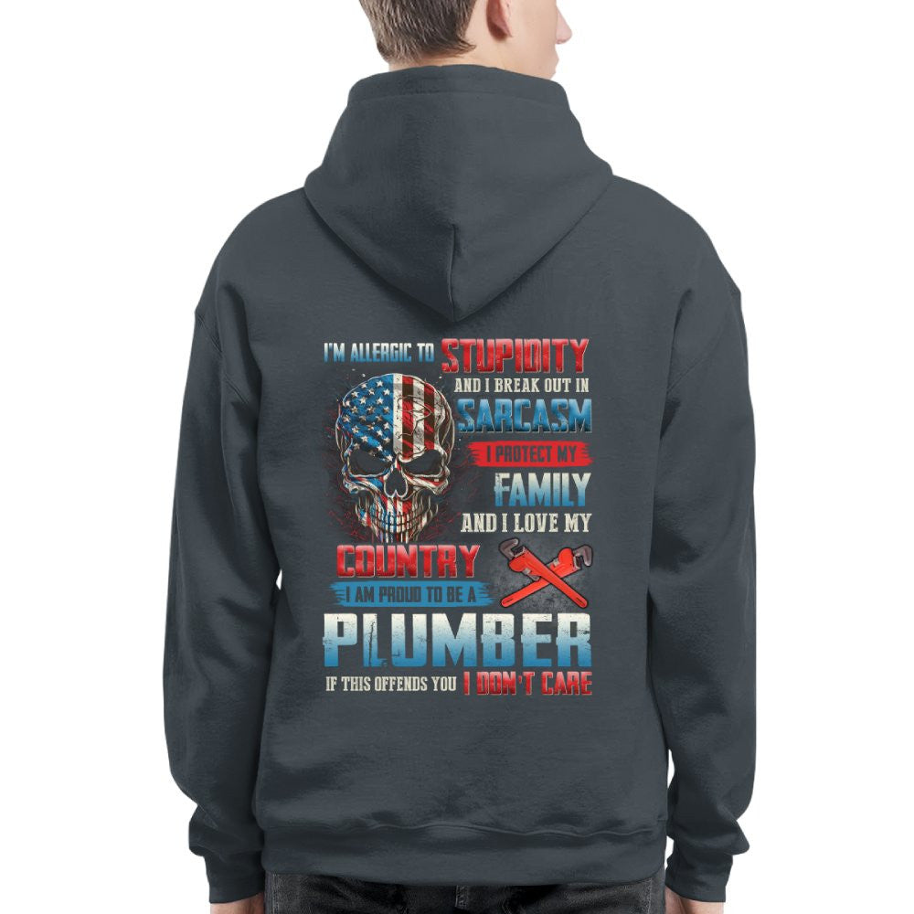Allergic To Stupidity Plumber T-Shirts Hoodies Sweatshirts Long Sleeves - grunx260804-0091