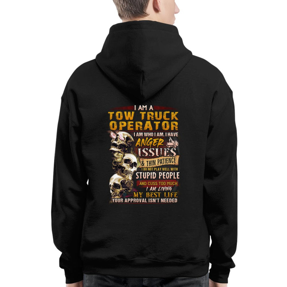 Anger Issues Tow Truck Operator Apparel - Skull Attitude T-Shirt, Hoodie & More - grunx260804-0172