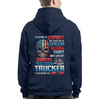 Allergic To Stupidity Trucker Apparel - Patriotic Skull T-Shirt, Hoodie & More - grunx260804-0092