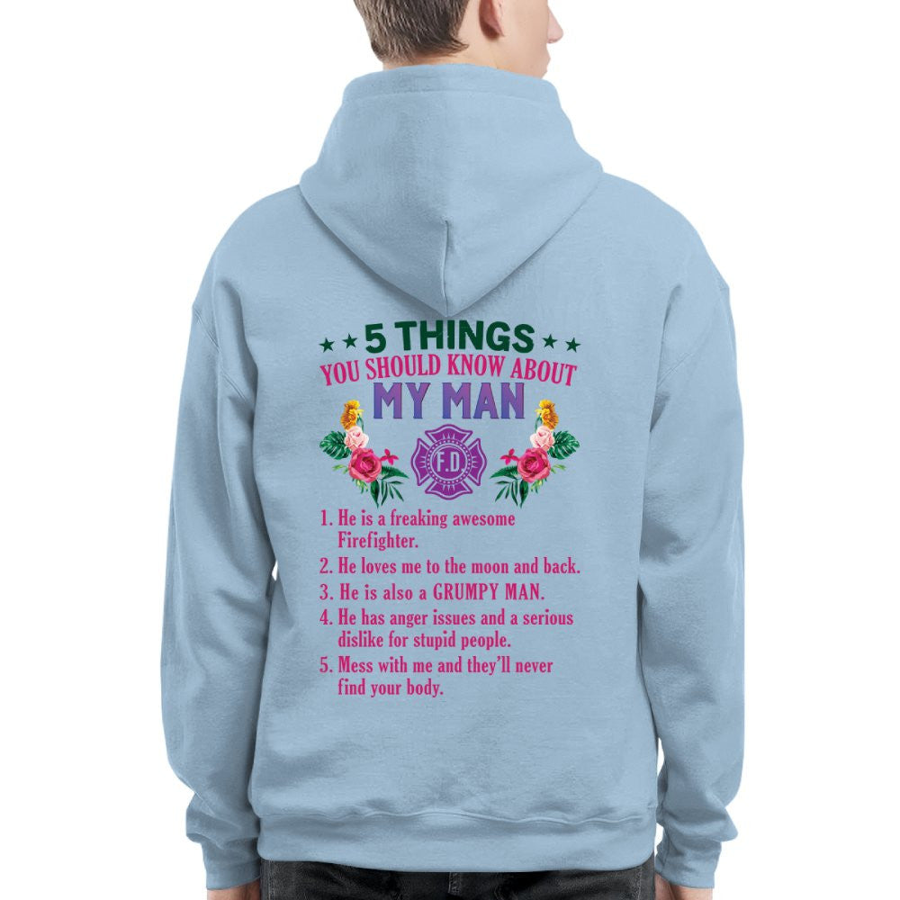 5 Things You Should Know - Firefighter Husband Humor T-Shirt, Hoodie & More - grunx260804-0042