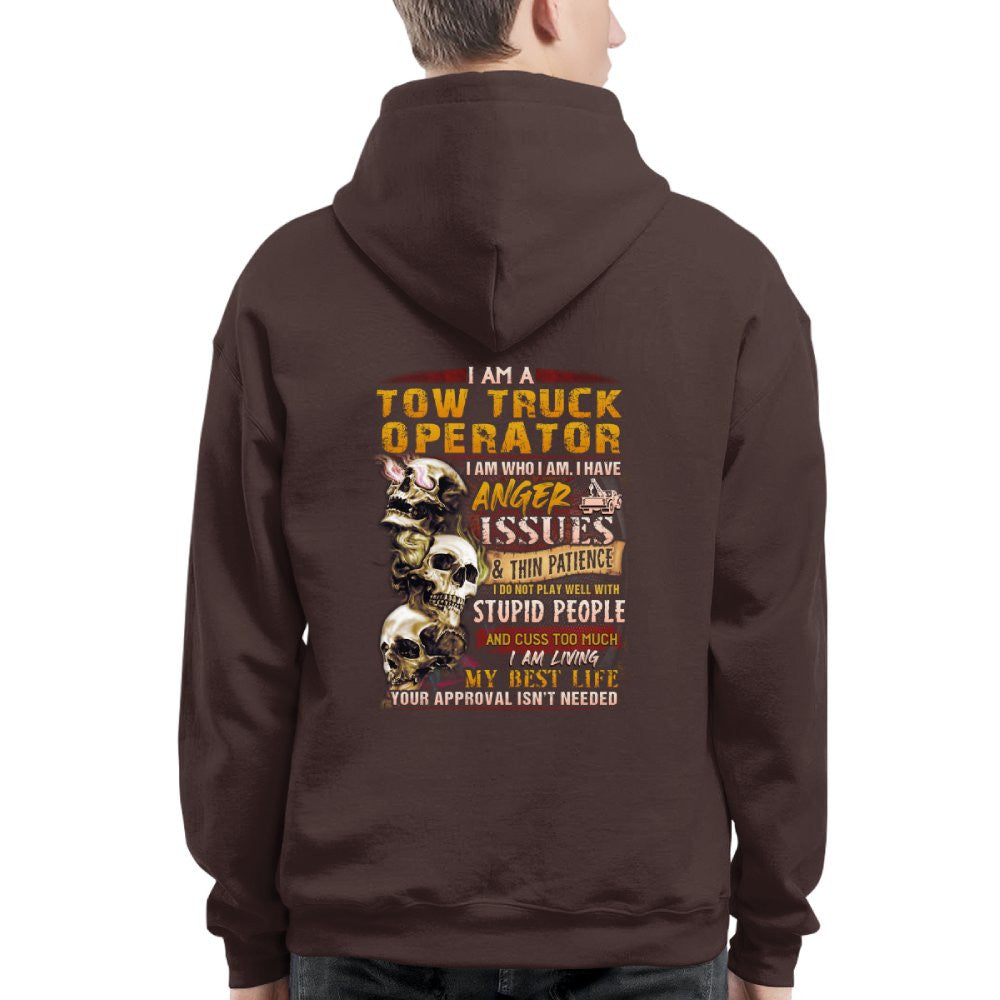 Anger Issues Tow Truck Operator Apparel - Skull Attitude T-Shirt, Hoodie & More - grunx260804-0172