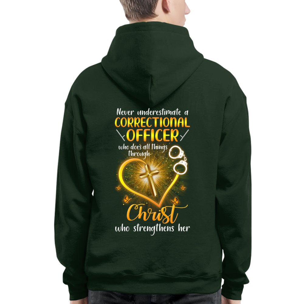 Faith & Strength - Correctional Officer Christ Quote T-Shirt, Hoodie & More - grunx260804-0094