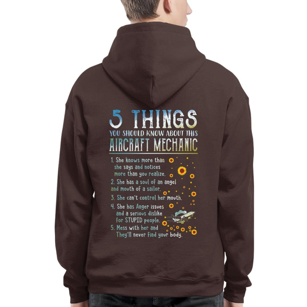 5 Things About Her - Aircraft Mechanic Female Quote T-Shirt, Hoodie & More - grunx260804-0054