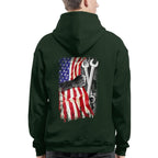 American Flag Fist Wrench - Patriotic Mechanic Apparel T-Shirt, Hoodie & More - grunx260804-0146