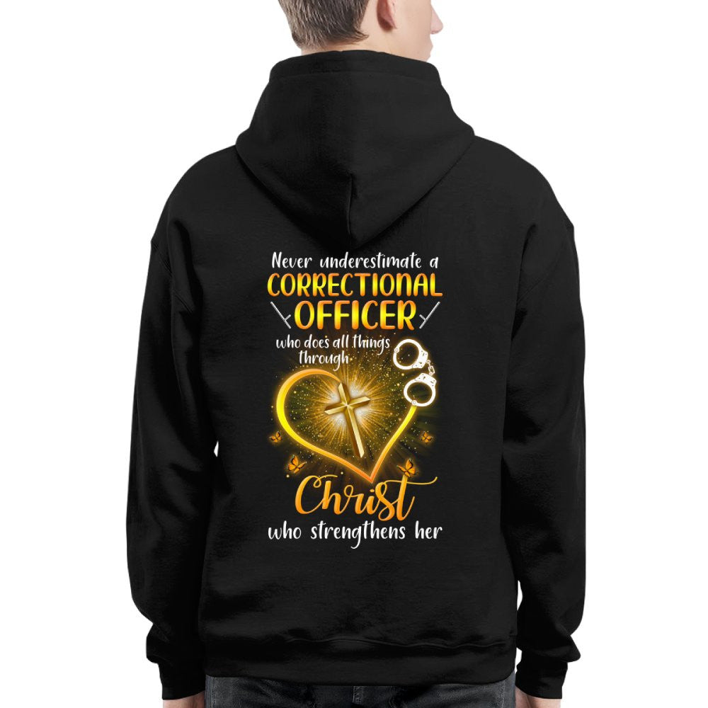 Faith & Strength - Correctional Officer Christ Quote T-Shirt, Hoodie & More - grunx260804-0094
