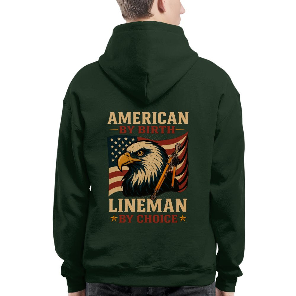 American By Birth Apparel - Lineman By Choice USA T-Shirt Hoodie & More - grunx260804-0121