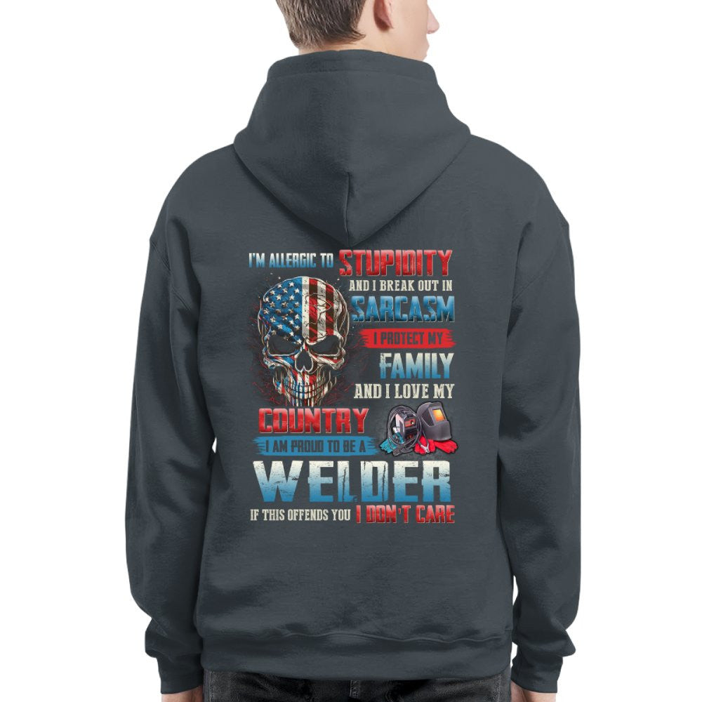 Allergic To Stupidity Welder T-Shirts Hoodies Sweatshirts Long Sleeves - grunx260804-0093