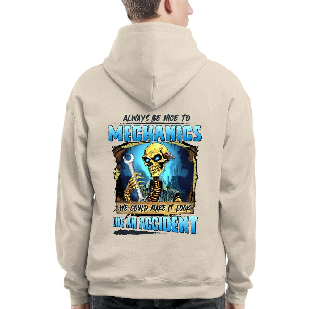 Always Be Nice To Mechanics Apparel - Skull Humor T-Shirt, Hoodie & More - grunx260804-0110