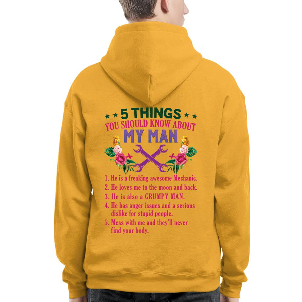 5 Things You Should Know - Mechanic Husband Humor T-Shirt, Hoodie & More - grunx260804-0045