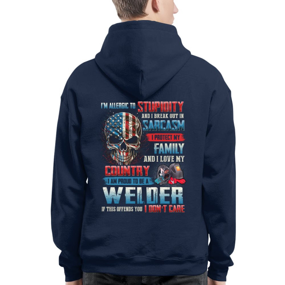 Allergic To Stupidity Welder T-Shirts Hoodies Sweatshirts Long Sleeves - grunx260804-0093