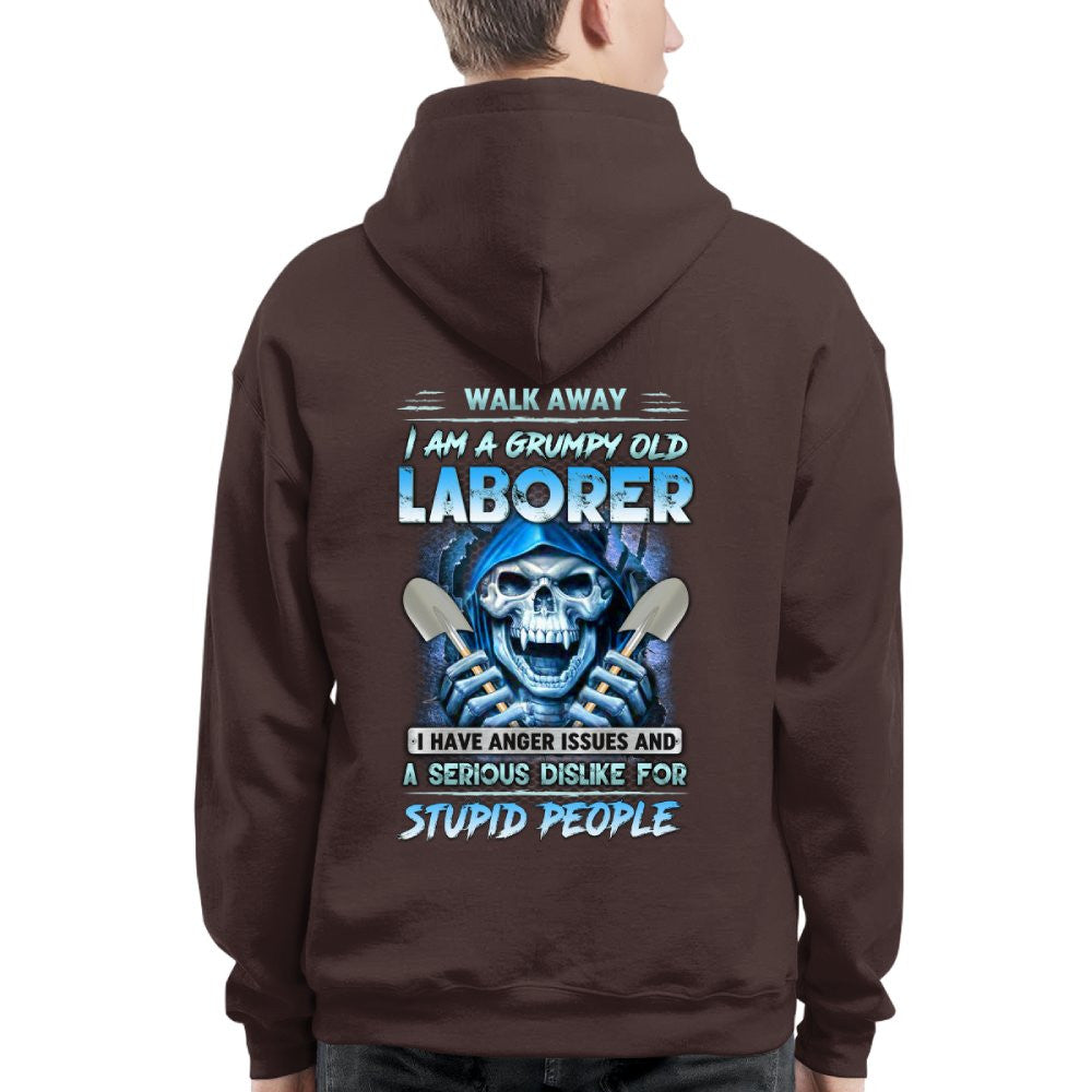 Grumpy Old Laborer Anger Apparel - Funny Laborer Skull T-Shirt, Hoodie & More - grunx260804-0185