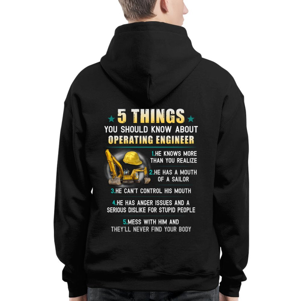 5 Things You Should Know - Operating Engineer Humor T-Shirt Hoodie & More - grunx260804-0053